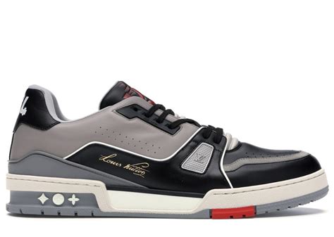 lv trainer grey flannel black|LV Trainer Black Sneaker for Men .